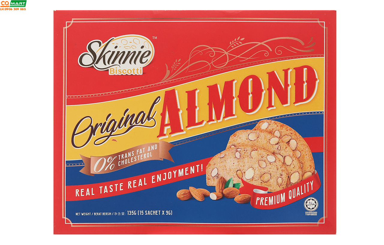 Bánh Quy Hạnh Nhân Skinnie Original Almond 135g