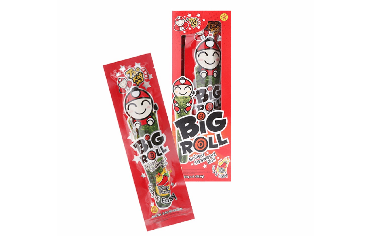 Snack Rong Biển TaoKaeNoi Big Roll Vị Cay 3,6g - Hộp 6 Gói