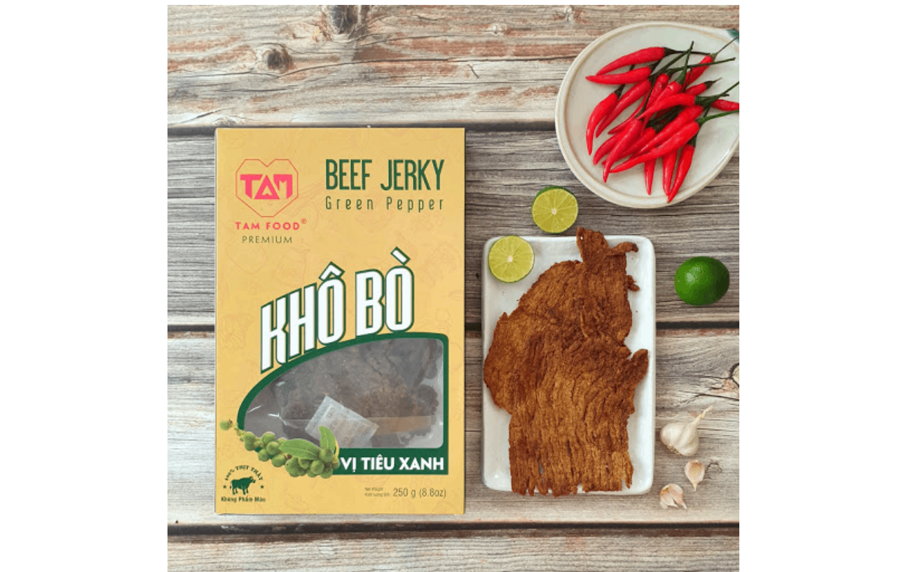 Khô Bò Tiêu Xanh Premium Tamfood 250g