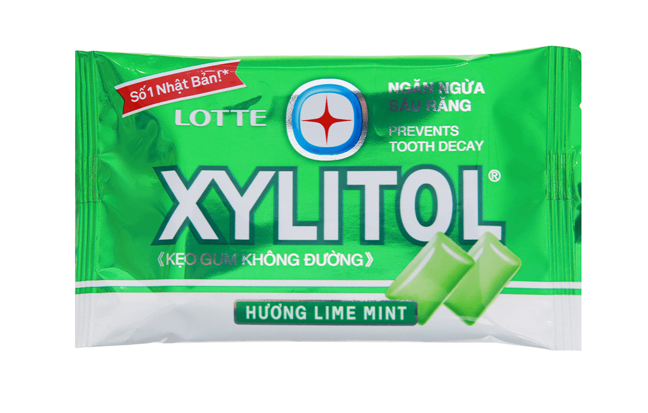 Kẹo Singgum Không Đường Lotte Xylitol Hương Lime Mint 11.6g