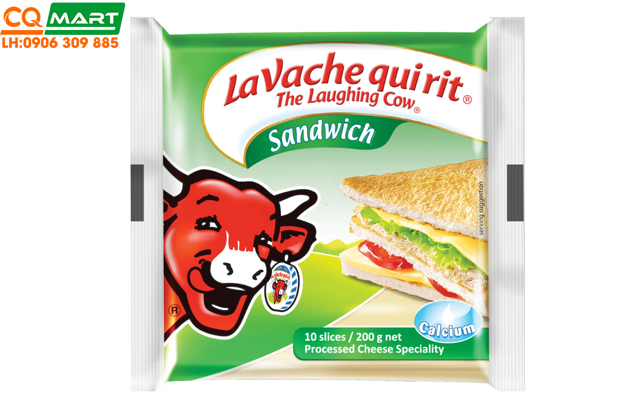 Phô Mai Lát Con Bò Cười Sandwich - Gói 200g