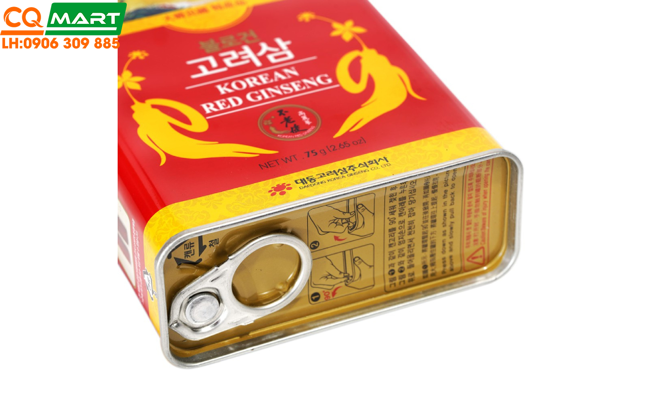 Hồng Sâm Củ Khô Daedong Korea Hộp 75Gr (3-5 củ) Premium