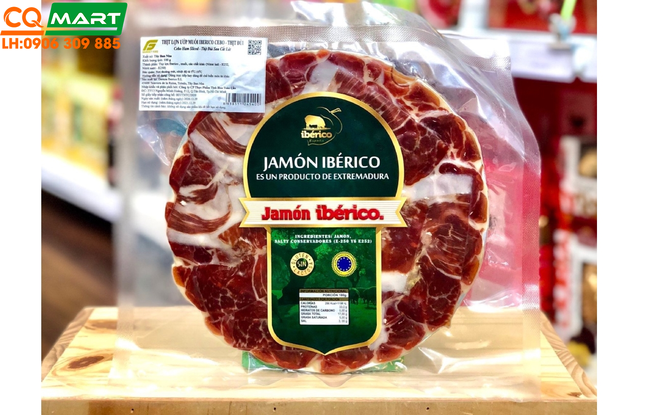 Thịt Lợn Ướp Muối Iberico - Đùi Sau Cebo Cắt Lát 100g