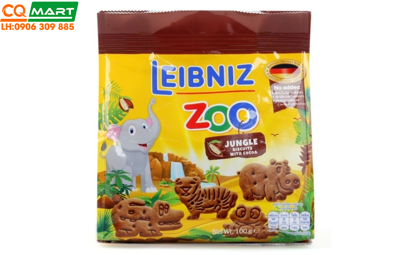 Bánh Quy Bơ Hình Thú Cacao Leibniz Zoo 100g