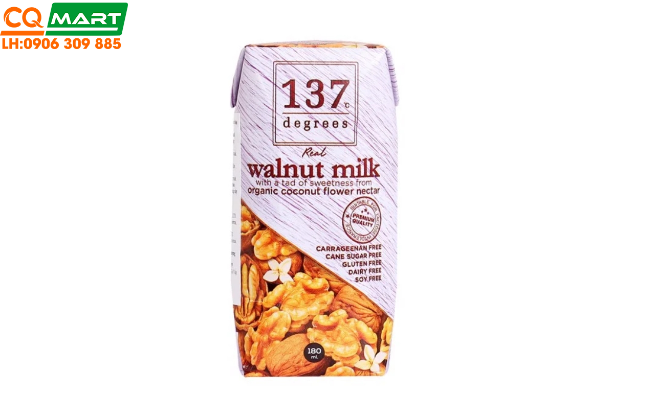 Sữa Hạt Óc Chó Nguyên Chất 137 Degrees 180ml