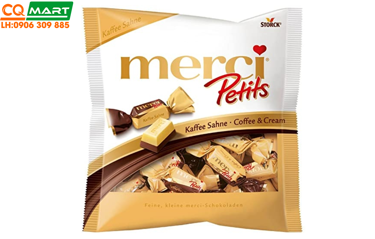 Kẹo Chocolate Merci Vàng Kem Coffee 125g