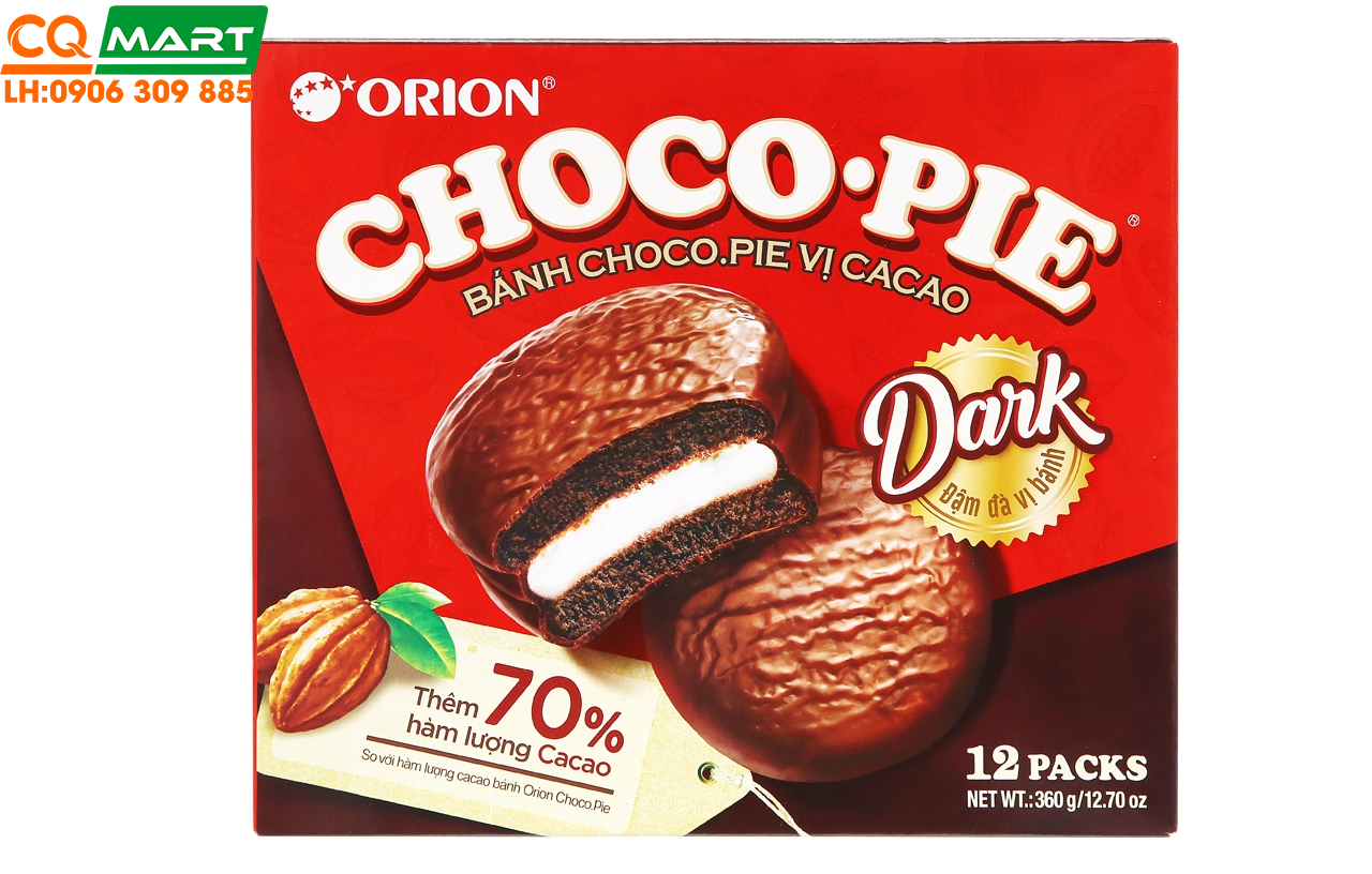 Bánh Vị Ca Cao Choco-pie Dark Hộp 360g