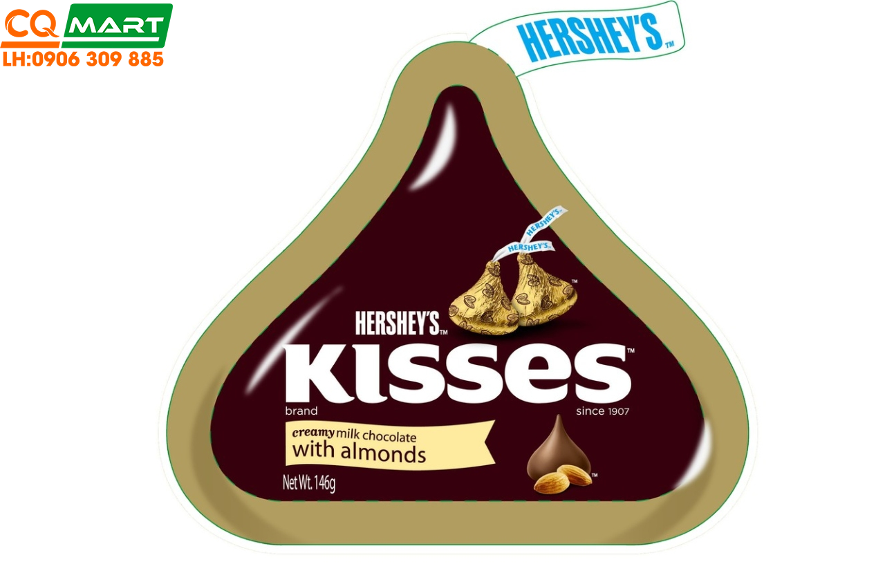 Socola Kem Sữa Với Hạnh Nhân Hershey’s Kisses 146g