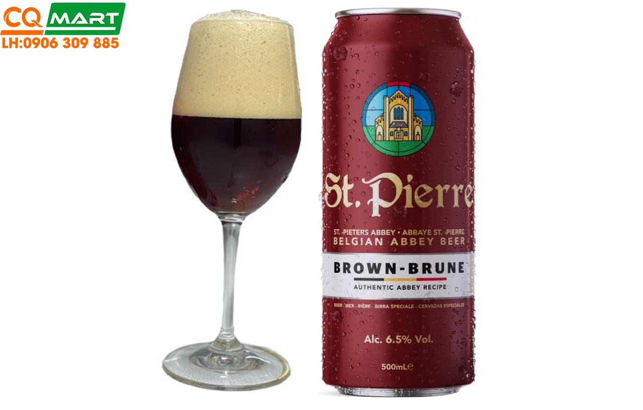 Bia St. Pierre Brown - Brune 6,5% Lon 500ml