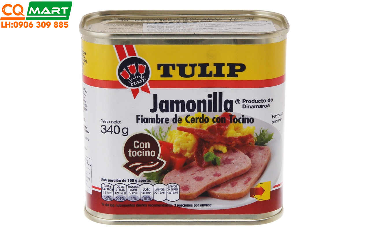 Thịt Heo Hộp Tulip Jamonilla Pork Luncheon Meat With Bacon Hộp 340g