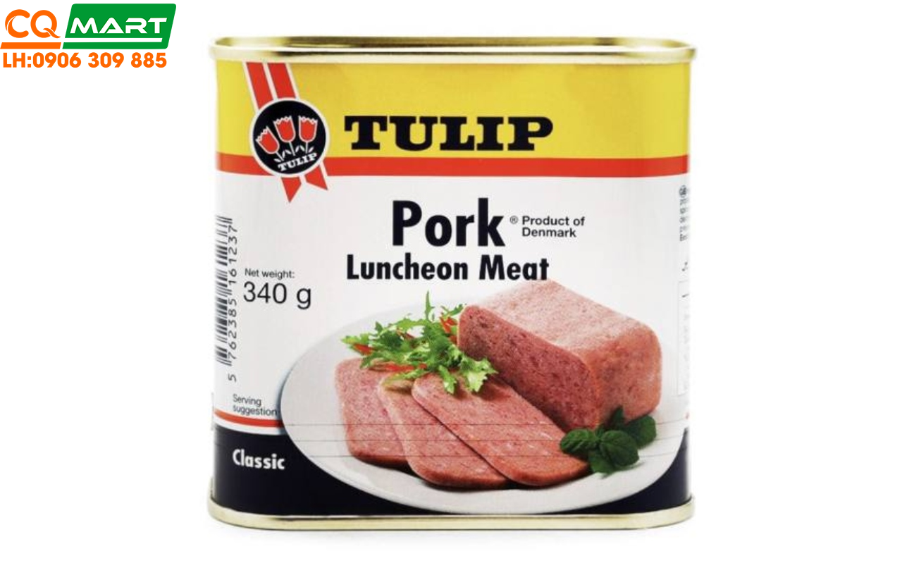 Thịt Heo Hộp Tulip Classic Pork Luncheon Meat Hộp 340g