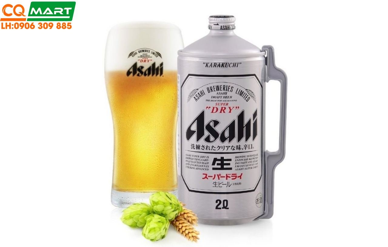 Bia Asahi Nhật Bản 5% - Bình 2L