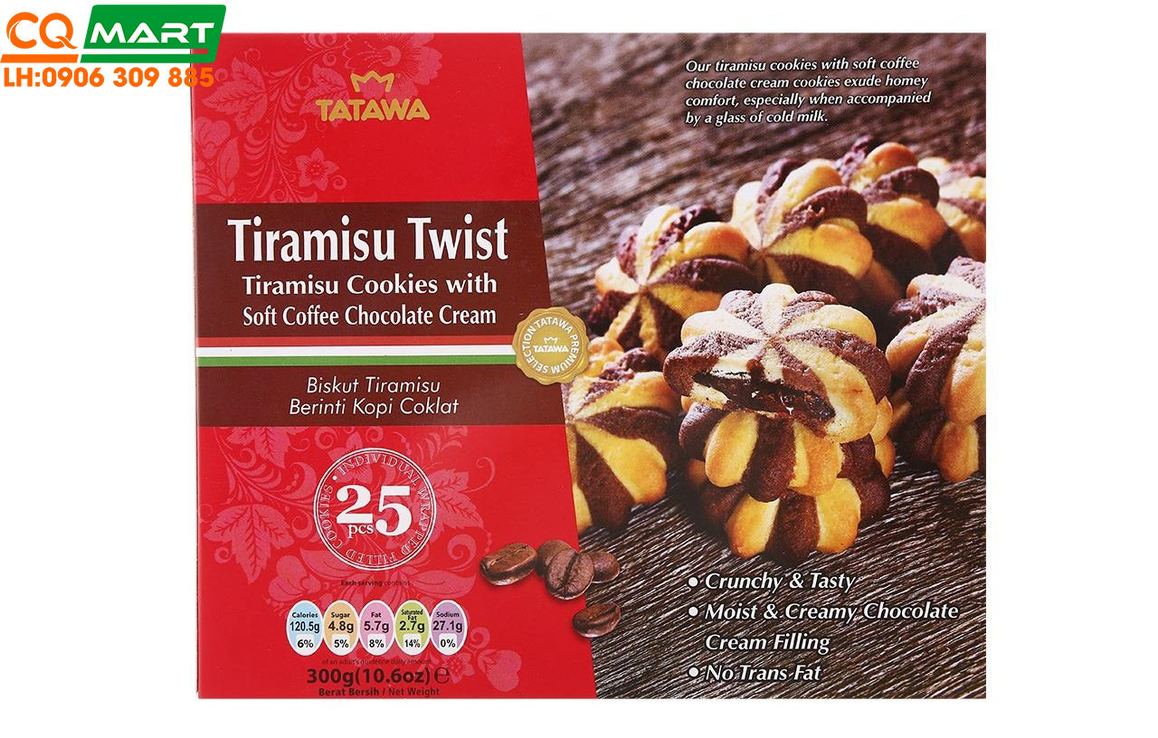 Bánh Quy Tiramisu Nhân Socola Và Cà Phê Tatawa 300g