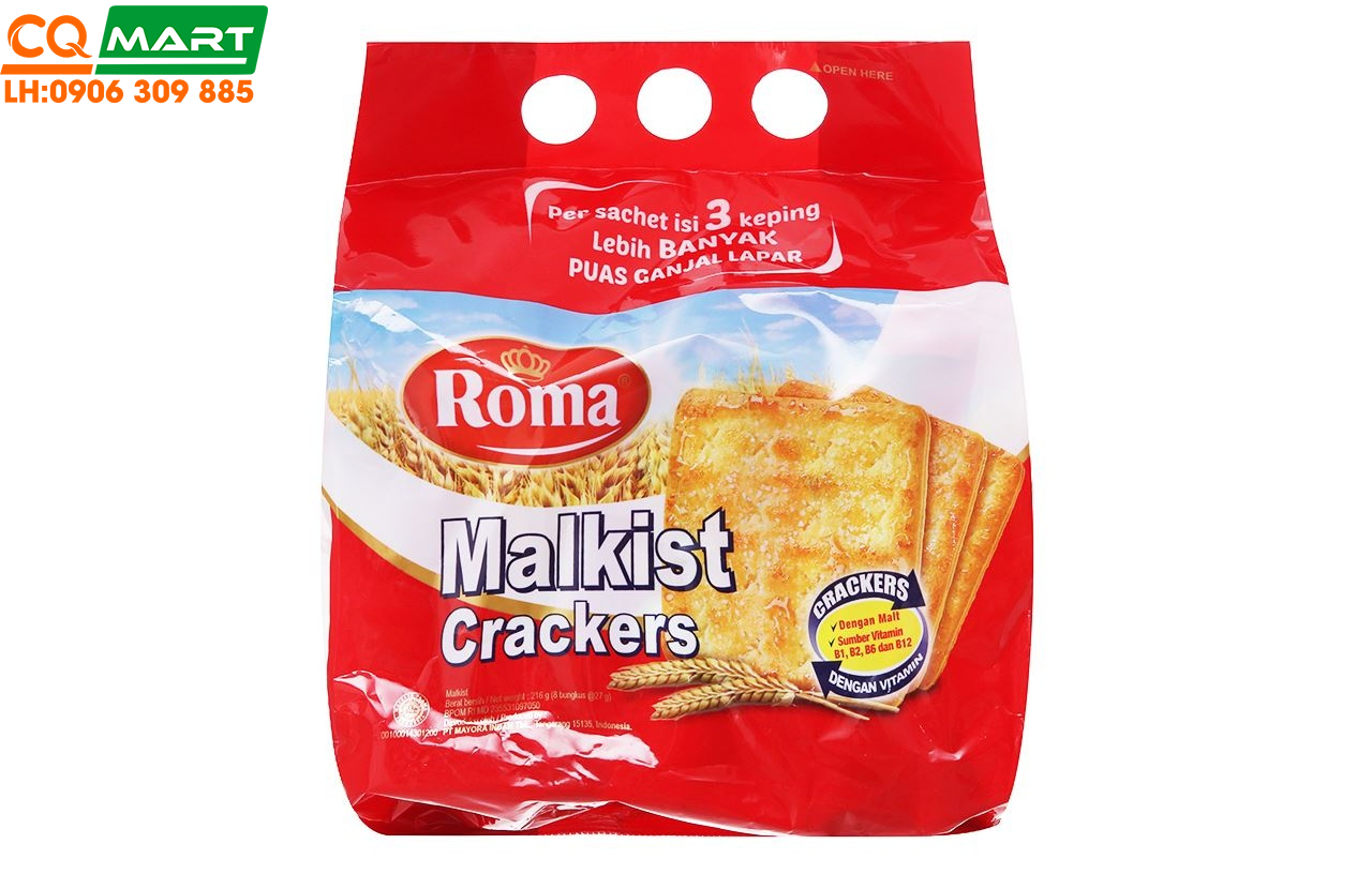 Bánh Quy Giòn Malkist Crackers Roma Túi 216g