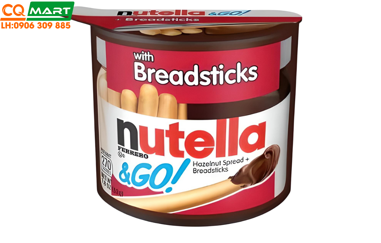 Bánh Que Kem Socola Hạt Dẻ Nutella Go Hazelnut Spread With Breads Mỹ 52G