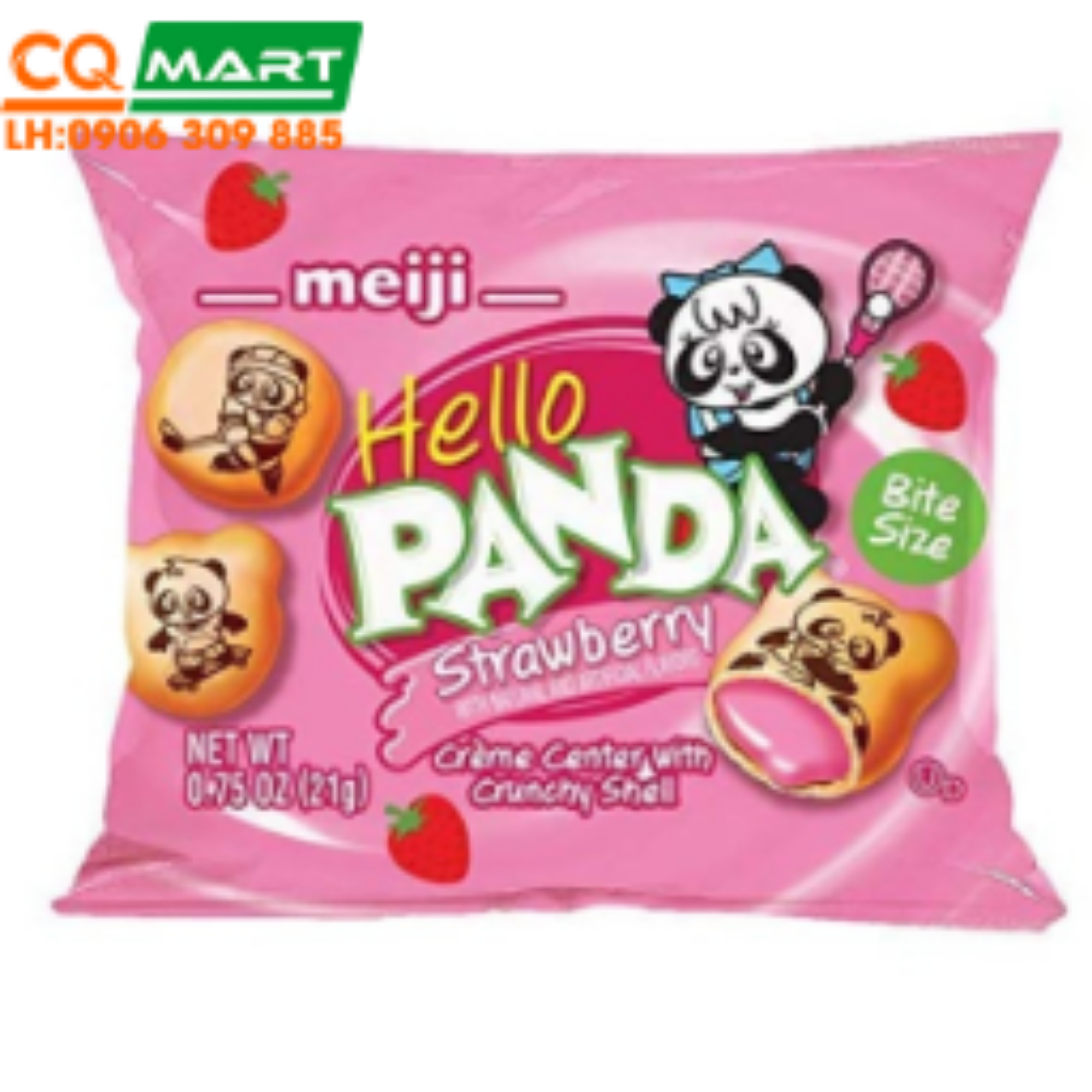 CQ Mart Food & Wine. Bánh Gấu Hello Panda Vị Dâu Gói 21g