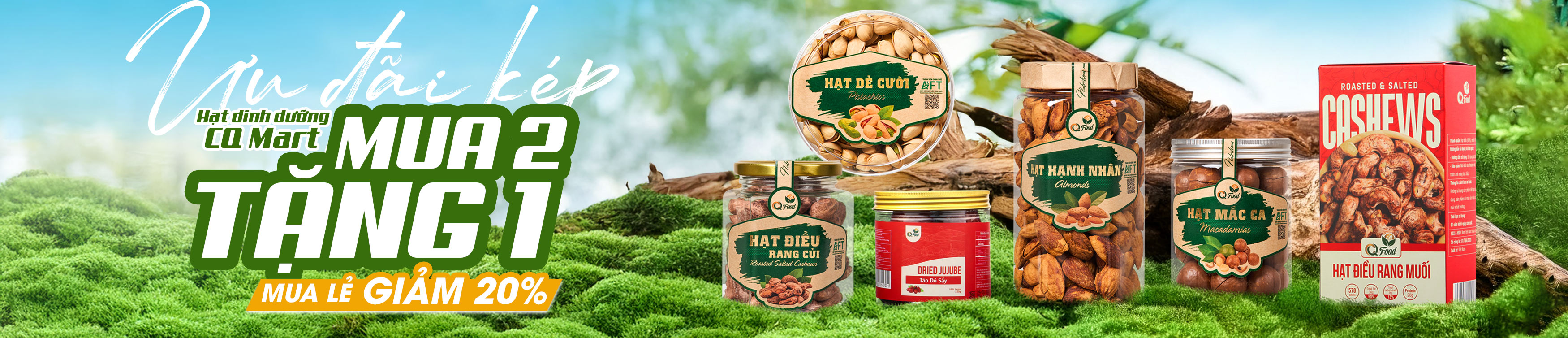 mua 2 tặng 1 hạt cq food