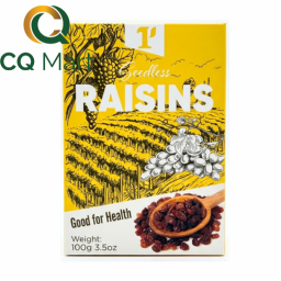 Nho khô Raisins Seedless hộp giấy vuông vàng 100g 